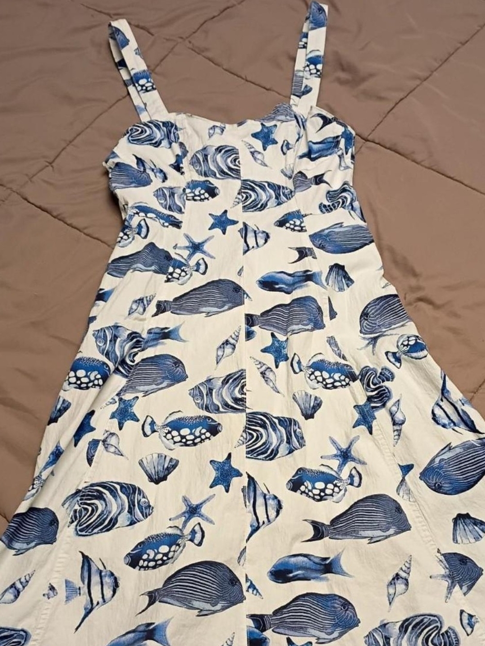 Avec Les Filles White & Blue Sea Life One-Piece